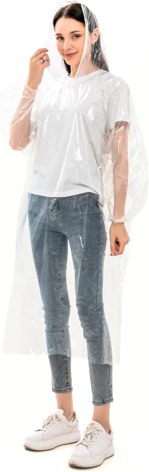Alfachy 5 Premium Disposable Rain Ponchos – Stylish, Lightweight Weather Protection for Travel & Outdoor Events