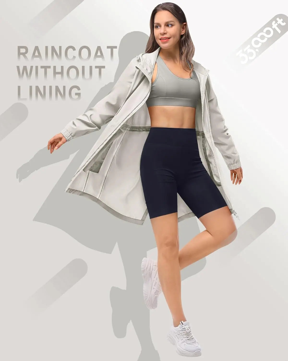 33,000ft™ All-Season Luxe Raincoat – Women's Packable Waterproof Hooded Jacket for Outdoor & Travel
