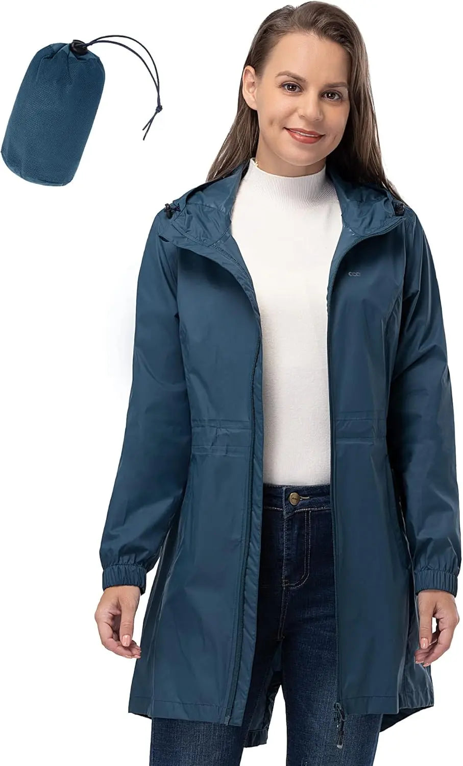 33,000ft™ All-Season Luxe Raincoat – Women's Packable Waterproof Hooded Jacket for Outdoor & Travel