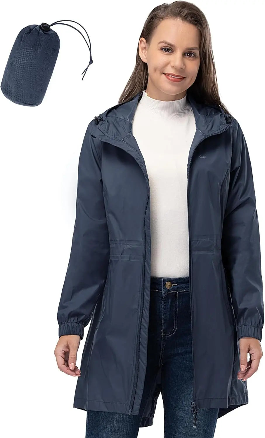 33,000ft™ All-Season Luxe Raincoat – Women's Packable Waterproof Hooded Jacket for Outdoor & Travel
