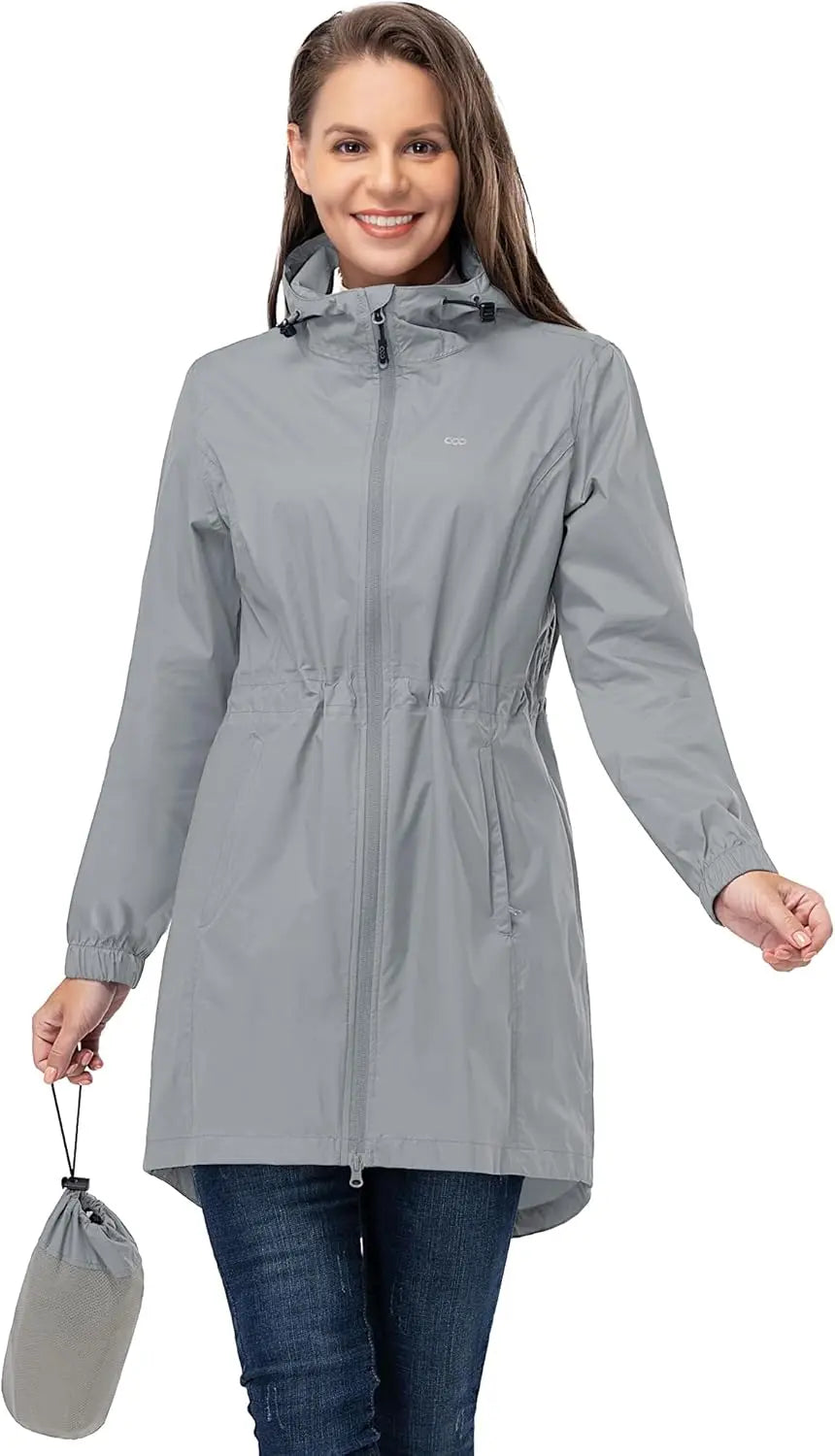 33,000ft™ All-Season Luxe Raincoat – Women's Packable Waterproof Hooded Jacket for Outdoor & Travel
