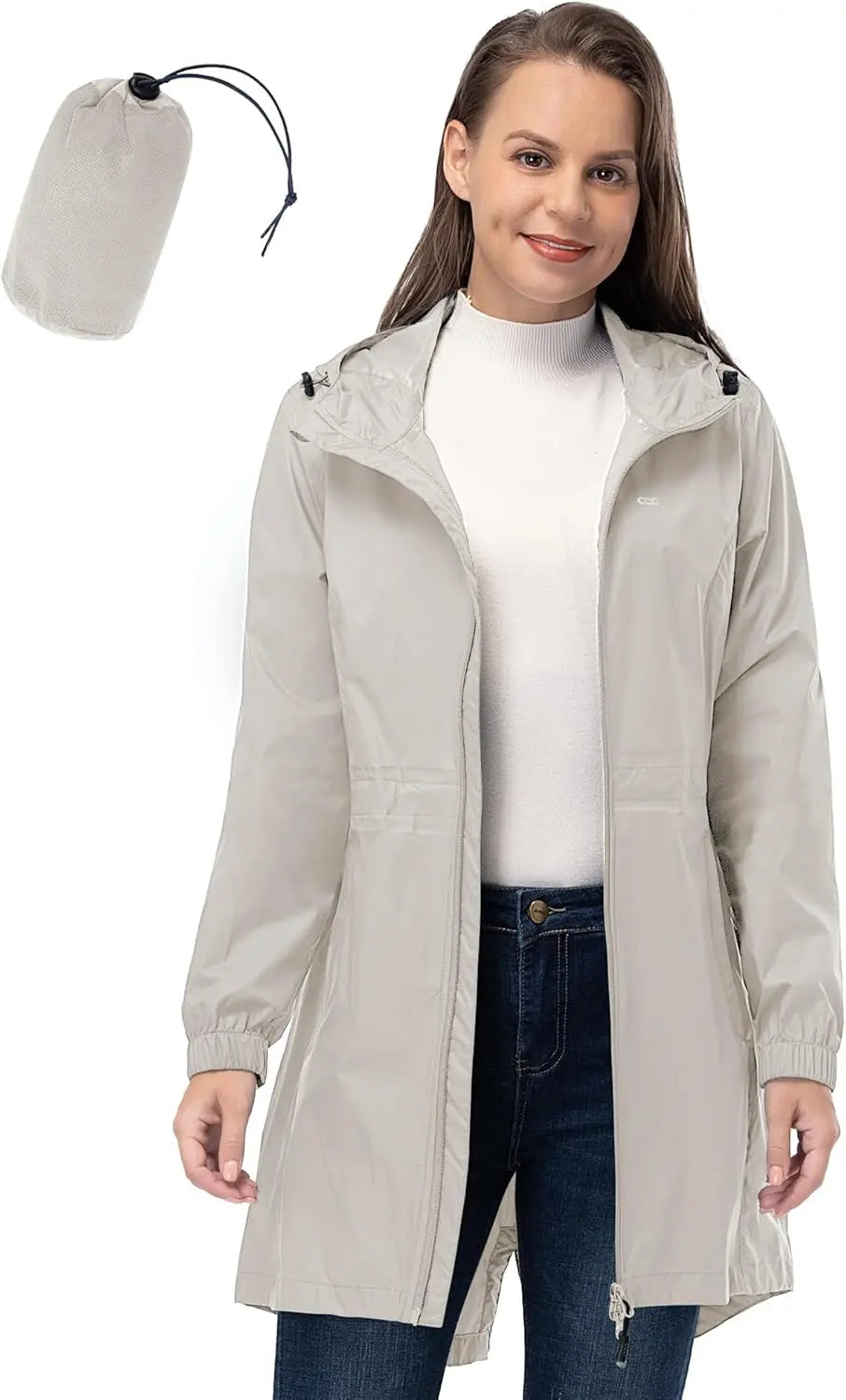 33,000ft™ All-Season Luxe Raincoat – Women's Packable Waterproof Hooded Jacket for Outdoor & Travel