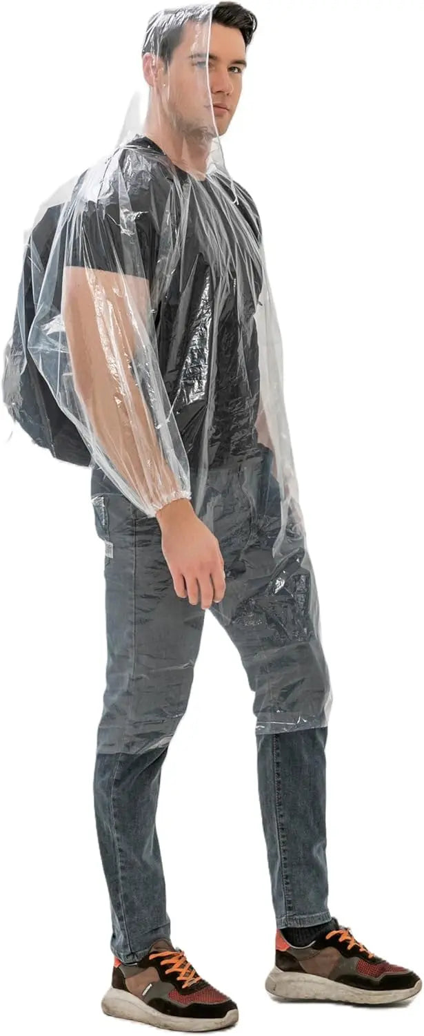 Alfachy 5 Premium Disposable Rain Ponchos – Stylish, Lightweight Weather Protection for Travel & Outdoor Events
