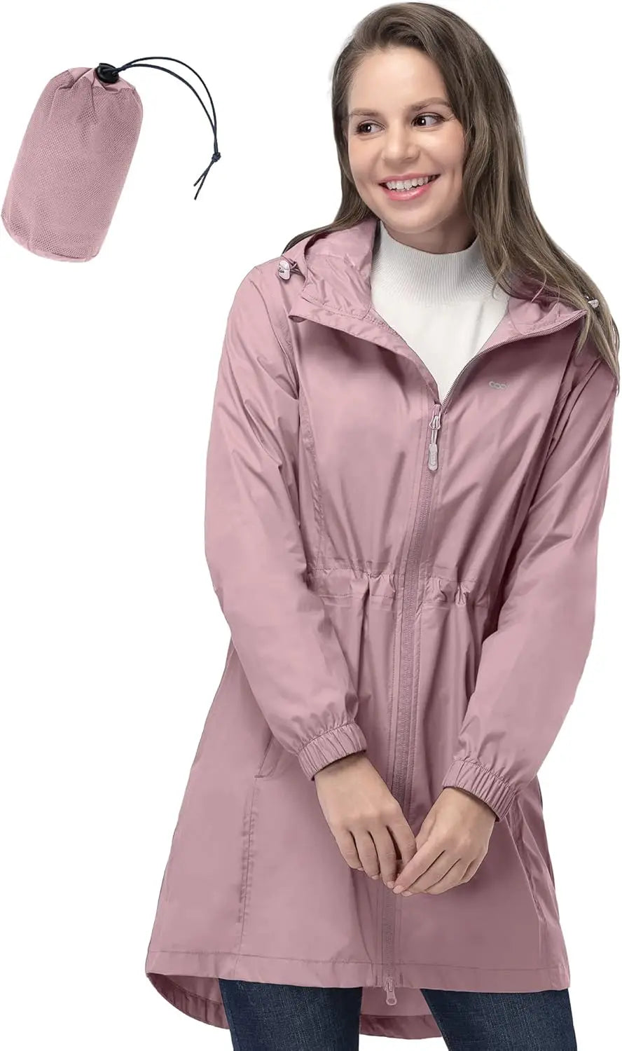 33,000ft™ All-Season Luxe Raincoat – Women's Packable Waterproof Hooded Jacket for Outdoor & Travel