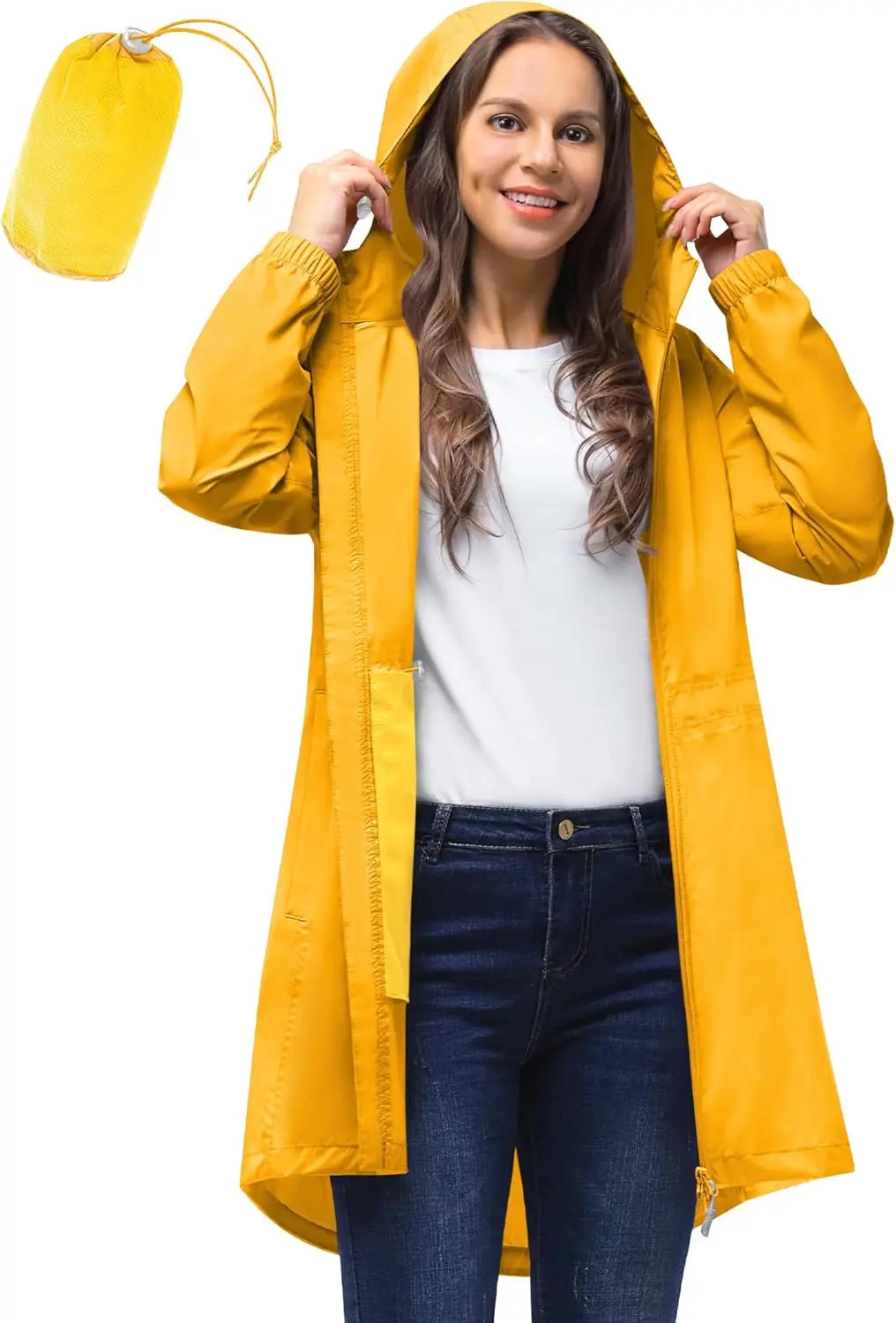 33,000ft™ All-Season Luxe Raincoat – Women's Packable Waterproof Hooded Jacket for Outdoor & Travel
