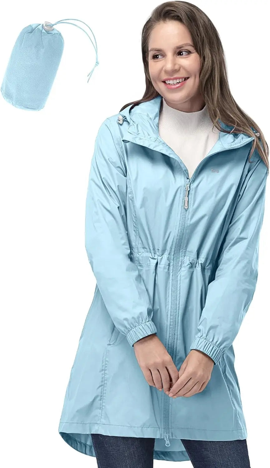 33,000ft™ All-Season Luxe Raincoat – Women's Packable Waterproof Hooded Jacket for Outdoor & Travel