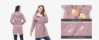 33,000ft™ All-Season Luxe Raincoat – Women's Packable Waterproof Hooded Jacket for Outdoor & Travel