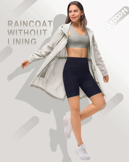 33,000ft™ All-Season Luxe Raincoat – Women's Packable Waterproof Hooded Jacket for Outdoor & Travel