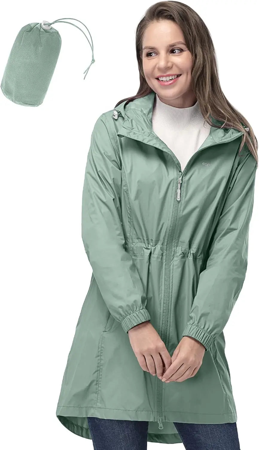 33,000ft™ All-Season Luxe Raincoat – Women's Packable Waterproof Hooded Jacket for Outdoor & Travel