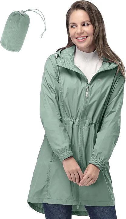 33,000ft™ All-Season Luxe Raincoat – Women's Packable Waterproof Hooded Jacket for Outdoor & Travel