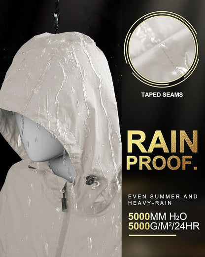 33,000ft™ All-Season Luxe Raincoat – Women's Packable Waterproof Hooded Jacket for Outdoor & Travel